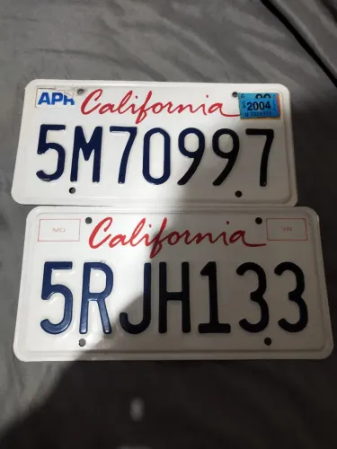 Par De Placas De Carro Califórnia Eua - Originais E Importadas