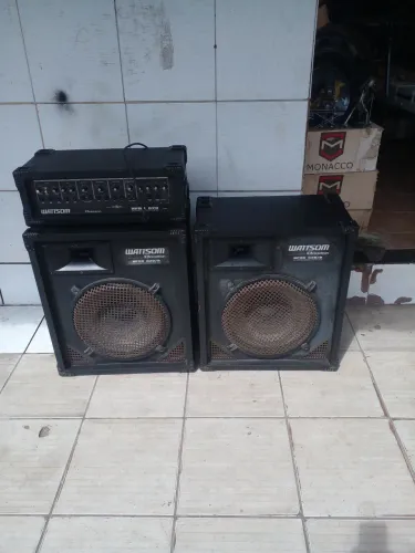 Conjunto caixa amplificado prar conserto 