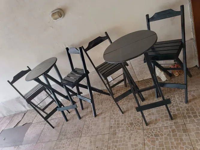 Jogo de mesa bistrô  preta alta 