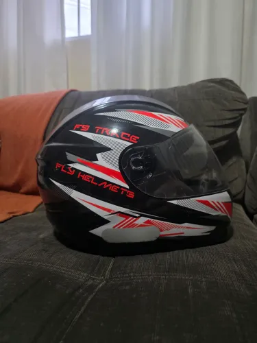 Capacete de Moto Fly F9 Trace Preto com Vermelho