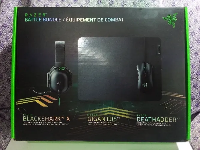 Caixa Vazia Razer Battle Bundle - Blackshark V2 X - Deathadder V2 - Gigantus V2