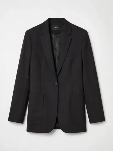 Blazer Animale Preto de Crepe