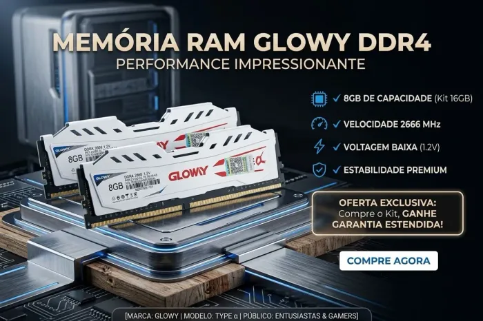 Kit Memória RAM Growy 16GB (2x8GB) 2666MHz