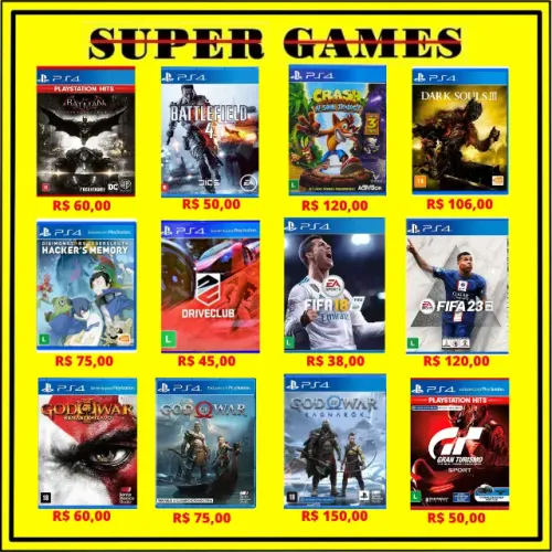 Jogos PS4 em até 6x sem juros, Loja física desde 2004, Próximo ao Metrô.