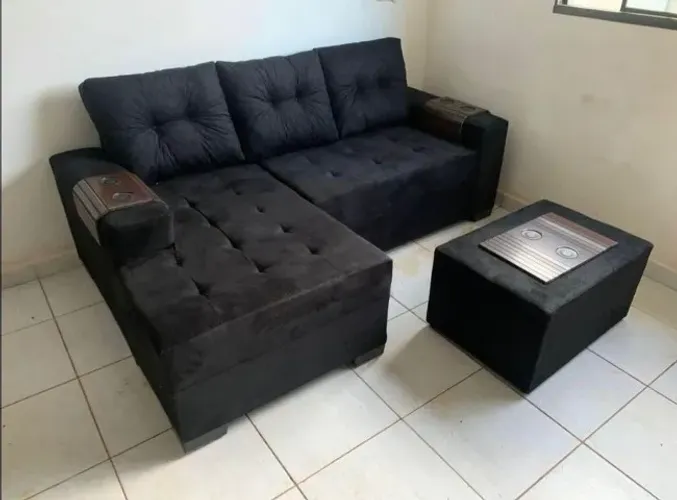 Sofá Novo, Com Puff de Brinde e Entrega Grátis