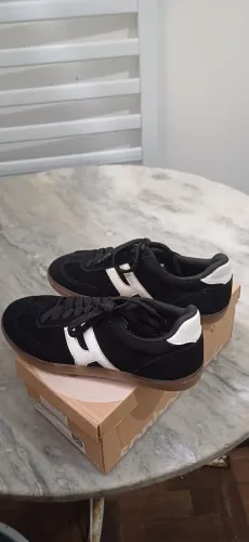 Tênis Casual Camurça Preto Estilo Retrô (Usado Só 1 Vez!) - Tam [Seu Número]