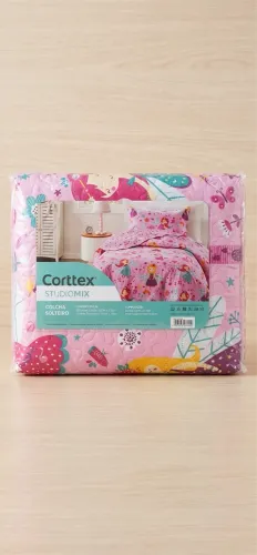 Kit Colcha Solteiro Corttex FADINHA - Novo