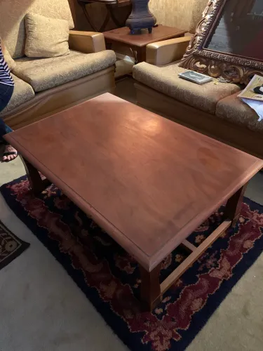 Conjunto de Mesa de centro e duas de canto em madeira maciça