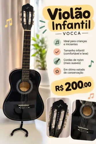 Violão Infantil Vogga Preto - R$ 200