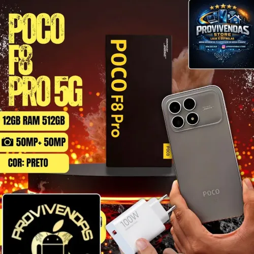 POCO F8 Pro 5G 12GB RAM 512GB Lançamento,Câmeras Duplas 50MP Desempenho Máximo ACT OLX .