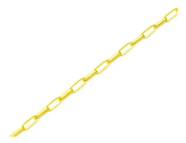 Corrente Cordão Masculino Ouro 18k Oca Alongada 70cm Amarelo
