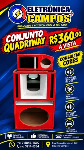 CAIXOTE QUADRIWAY 12'' , 10'' , CORNETA e TWEETER