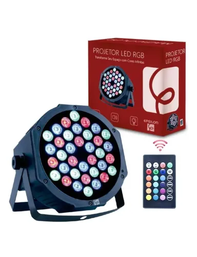 Par de Canhão Refletor Par 64 RGB 36 Leds Slim
