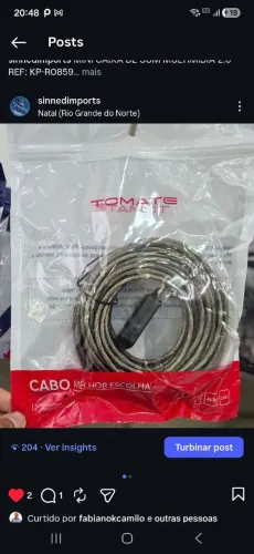 CABO EXTENSOR USB 2.0 10M REF: MCB-026