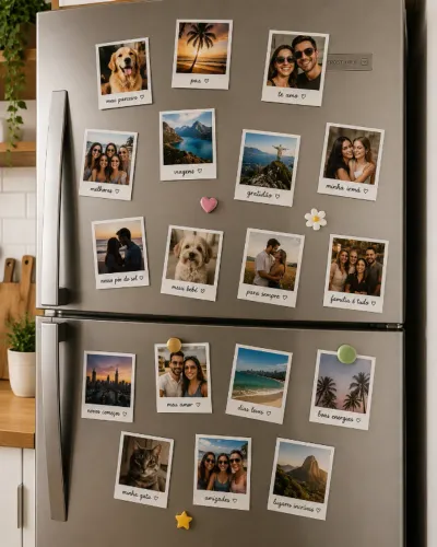 ÍMÃ DE GELADEIRA PERSONALIZADO ESTILO POLAROID