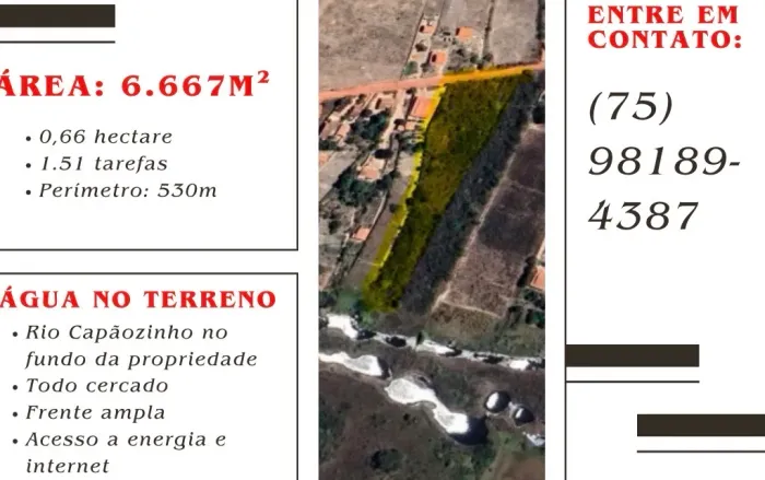 Vendo terreno a 13 km de Mucugê
