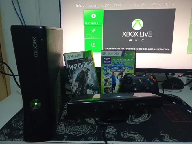 XBOX 360, HD 250!! KINECT + 2 JOGOS ORIGINAIS!!!