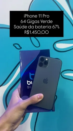 Seminovo: iPhone 11 Pro 64GB Verde - Bateria 67% | Loja Fisica