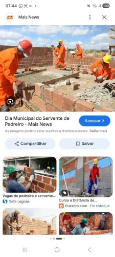 Vaga Pedreiro e Servente