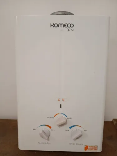 Aquecedor de água Komeco 7,5 litros rar rel ant nan noi cas mot car com