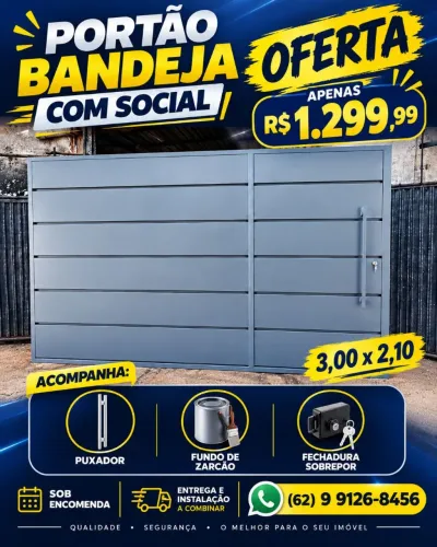 ? PORTÃO NOVO COM SOCIAL | 1.299,99 | OFERTA