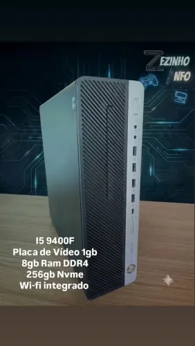Computador HP Elitedesk I5 9400F 8gb Ram 256gb Placa de vídeo + Wi-Fi
