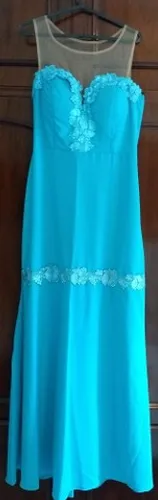 Vestido de madrinha azul Tiffany
