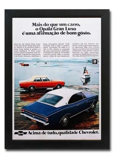 Opala Gran Luxo - Quadro decorativo com propaganda original de revista