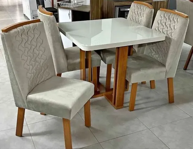 Conjunto com 4 cadeiras 100% MDF 
