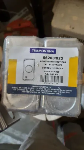 Caixa condulete alumínio passagem elétrica. Tramontina 