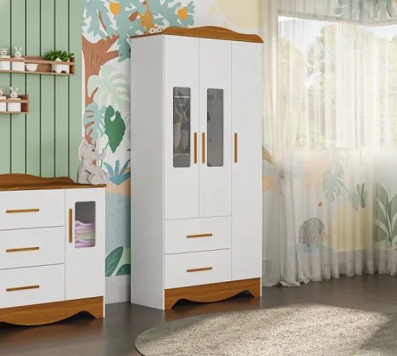 Guarda-Roupa 100% MDF Infantil c/ Pintura Atóxica Clara