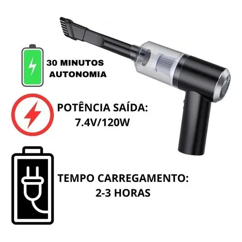 Mini Aspirador Portátil Recarregável Sem Fio Carro Casa wpp.43. *