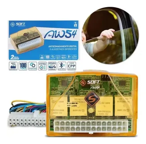 Módulo De Vidro Elétrico Soft Aw54 Universal 4 Portas Anties
