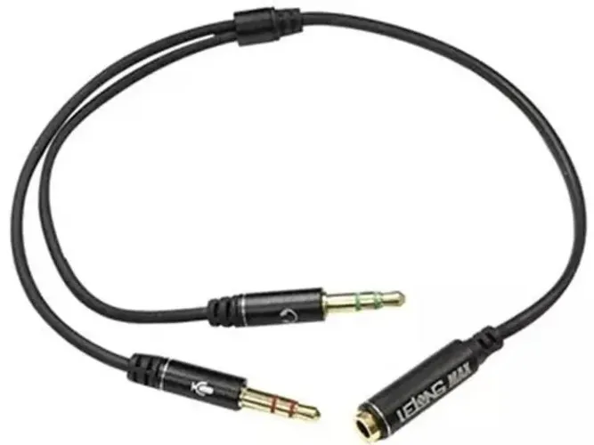 Cabo Adaptador P3 Femea 2 P2 Macho Fone Microfone Headset Arduino Automação COD-CP426  