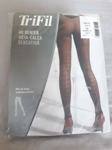 Meia Calça TriFil Sensation 40 Denier - Marrom Café - ITEM NOVO