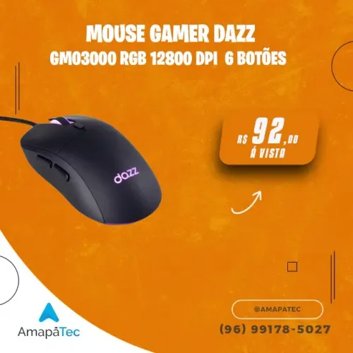 Mouse Gamer DAZZ GMO3000 RGB 12800 DPI