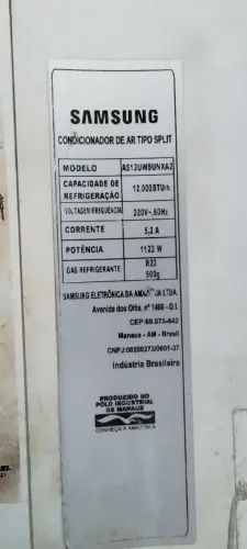 Ar condicionado 12mil BTUs 