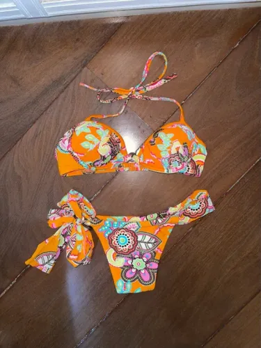 Biquíni Floral Laranja Ana Hickmann