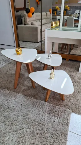 Conjunto de 3 mesinhas 100%MDF 