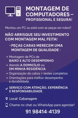 Montagem de Computadores - Profissional e Segura! 