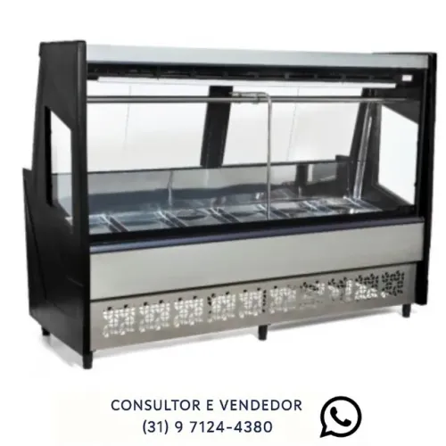 Balcão de Açougue Preto 2 Metros Polar