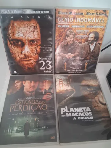 Lote de DVDs - Número 23, Gênio Indomável, Estrada para Perdição e Planeta dos Macacos