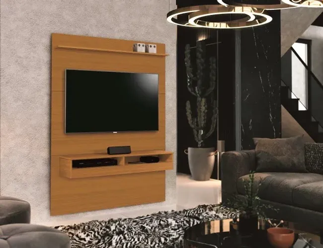 Painel TR Com Nichos Para TV Até 50'' Polegadas! Frete e Montagem Grátis.
