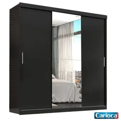 Roupeiro Casal Veneza Cinamomo 3 Portas 4 Gavetas C/ 1 Espelho rf98