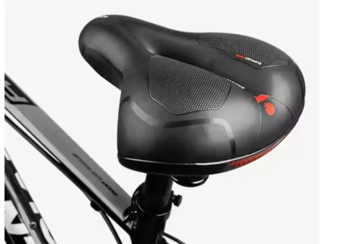 Selim Vazado Anatômico Gel Conforto Bike Mtb Fita Refletiva