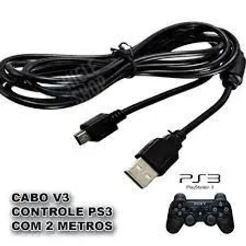 Cabo V3 Mini Usb 5p 2m Carregar Controle Ps3 Mp3 Mp4 Mp5