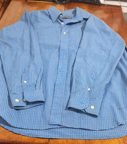 Camisa Masculina xadrez Azul.