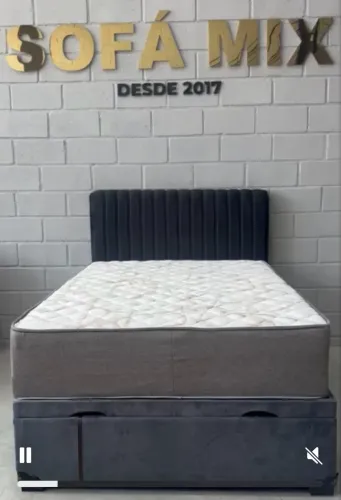 Cama baú casal colchão molas ensacadas