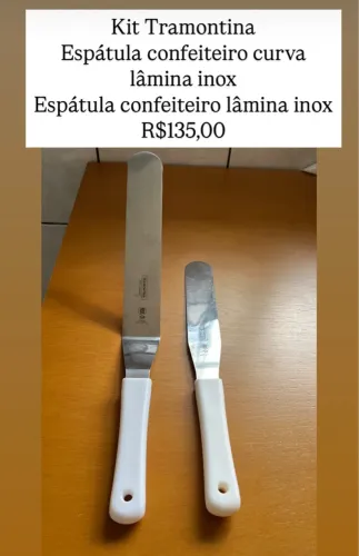 Kit Espátulas Tramontina Confeiteiro Curva - Lâmina Inox
