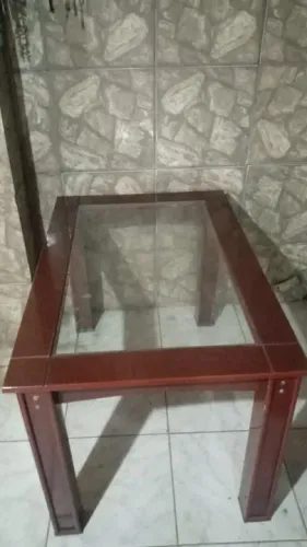 Mesa tampo de vidro 